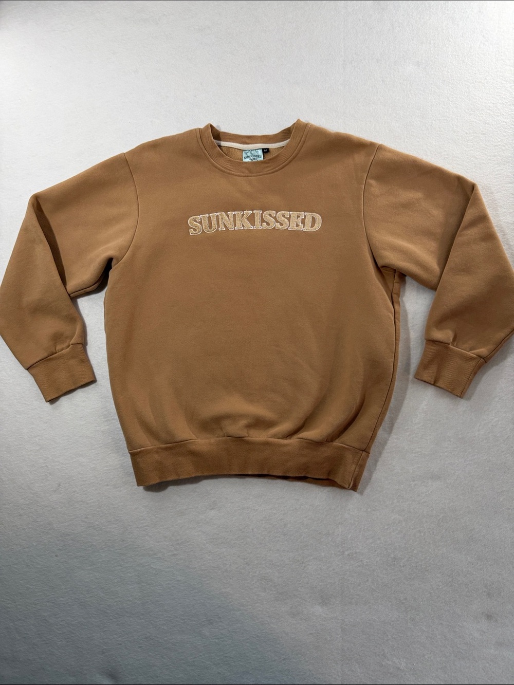 Sunkissed Embroidered Crewneck Sweatshirt - Tan
